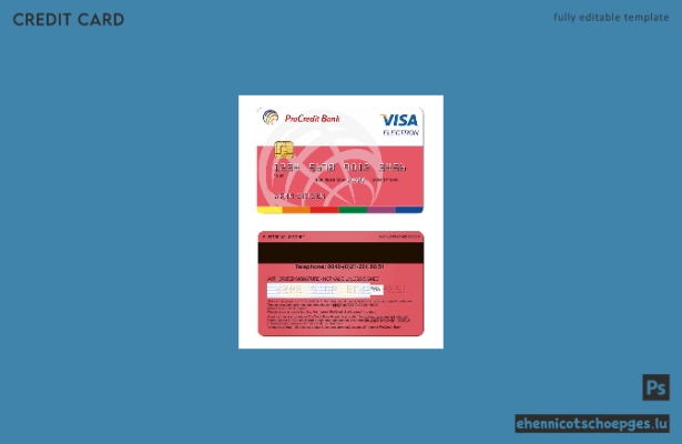 Beispielvorschau der Visa Electron-Lizenz der ProCredit Bank Rumänien